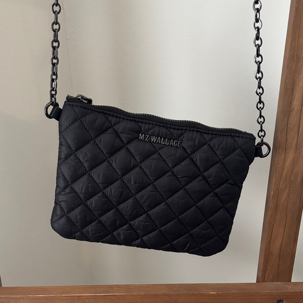 MZ Wallace Black Quilted Crossbody Bag